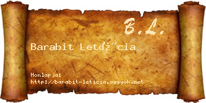 Barabit Letícia névjegykártya